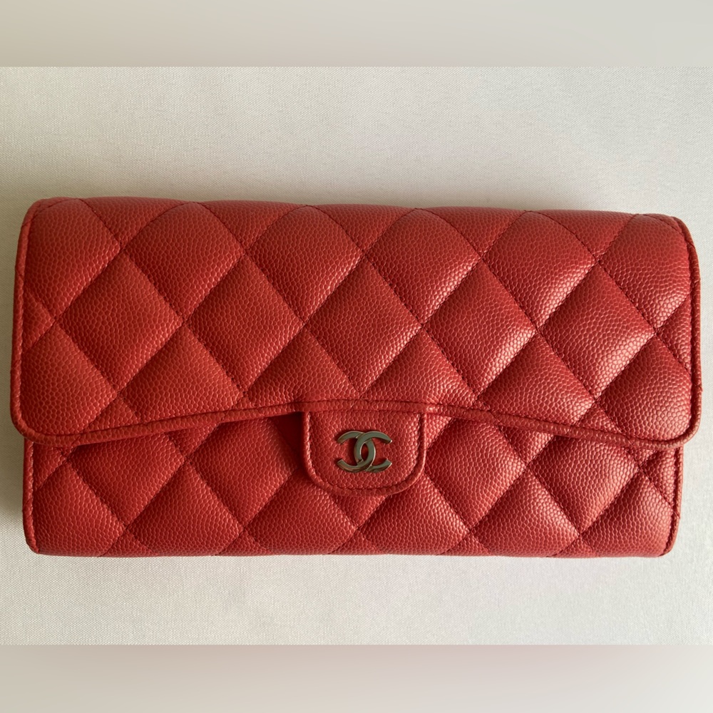 Chanel long gusseted wallet